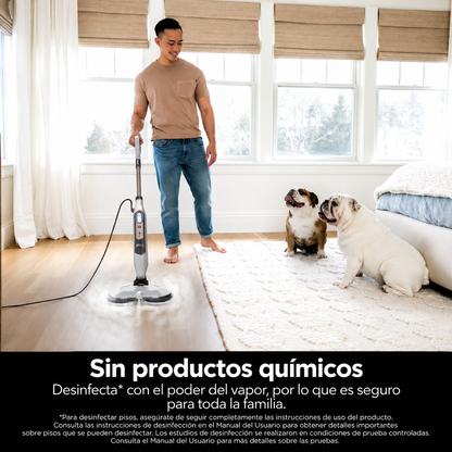 Mopa a Vapor con Cepillos Giratorios | Limpieza Profunda de Pisos