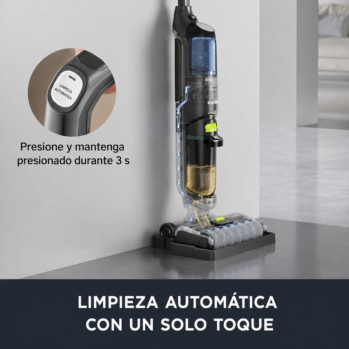 EUREKA - Aspiradora Inalámbrica 2 en 1 Blanca (Superligera y Portátil)