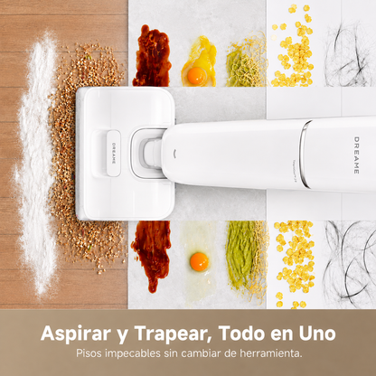 DREAME - Aspiradora Inalámbrica 2 en 1 Blanca (Superligera y Portátil)