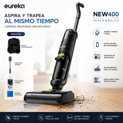 EUREKA - Aspiradora Inalámbrica 2 en 1 Blanca (Superligera y Portátil)
